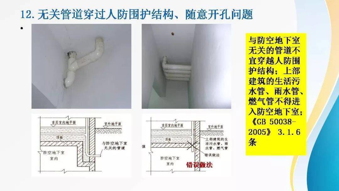 人防工程施工常见质量问题、质量通病案例分析及设计要点